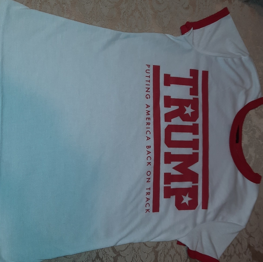 Buy 4 get 1 free Trump Puttingut America Back On Track T-shirt Size S
